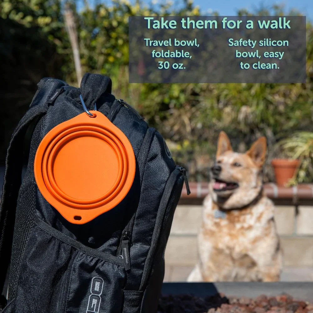 KE WOOW Portable Dog Bowl, collapsible made of silicone, travel Bowl 850ml 2pcs